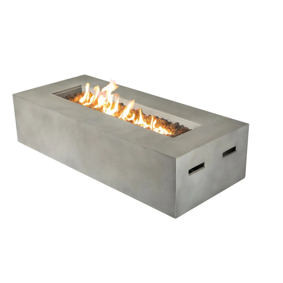 3-Piece Wicker Patio Set with 60,000 BTU Fire Pit – Espresso / Gray