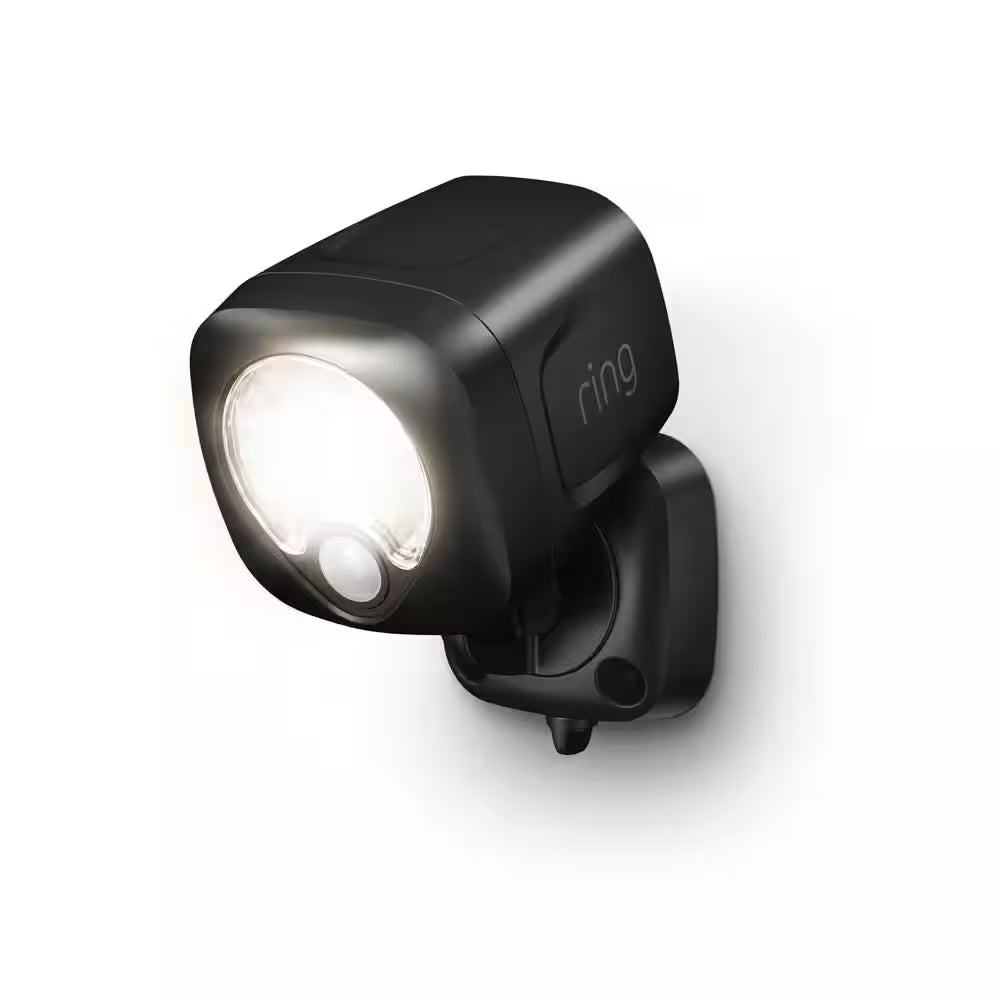 Smart Lighting Black Motion Activated Outdoor Integrated LED Spotlight Battery