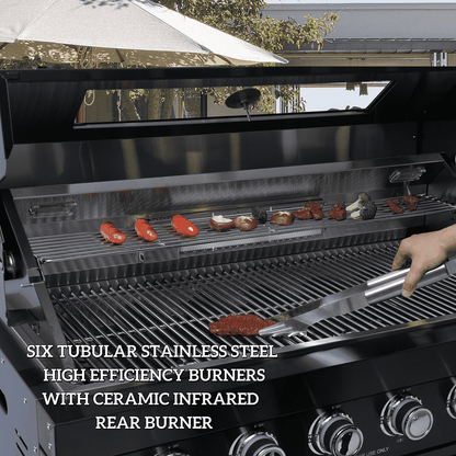 79" 4-Burner 72,000 BTU Black Outdoor Kitchen Island Grill + Side Burner + Rotisserie kit +Sink