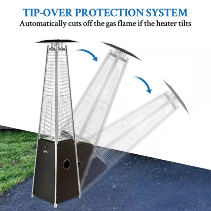 Outdoor 40,000 BTU Brown Propane Heater, Steel Pyramid Flame Heater