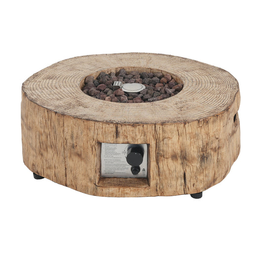 Patio MGO Propane Fire Pit, 30,000 BTU, Wood Pattern Brown