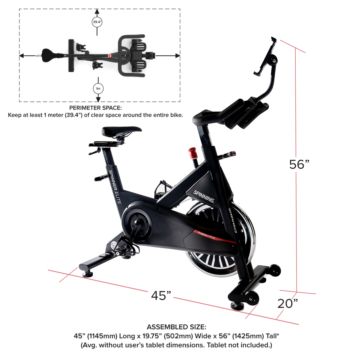 Spinning Elite Connected Spinner® Indoor Cycling Bike
