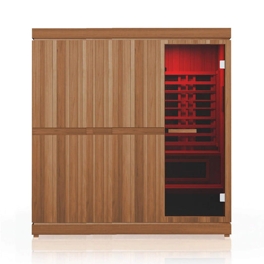 Finnmark FD-5 Trinity XL 4-Person Home Sauna – Infrared, Steam & Red Light Therapy Combo With Two-Tier Bench [FD-KN005] (SAK37258)