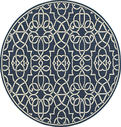Medalia Meridian Rug – Navy & White