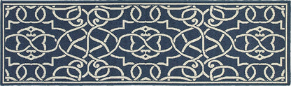 Medalia Meridian Rug – Navy & White