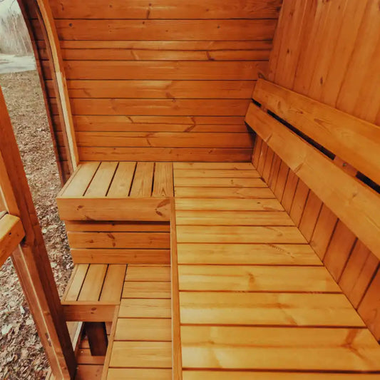 Premium 3-Person Outdoor Scandinavian ThermoWood Cube Sauna Kit With LED Lighting & Choice of Harvia Heater (SAK47582)