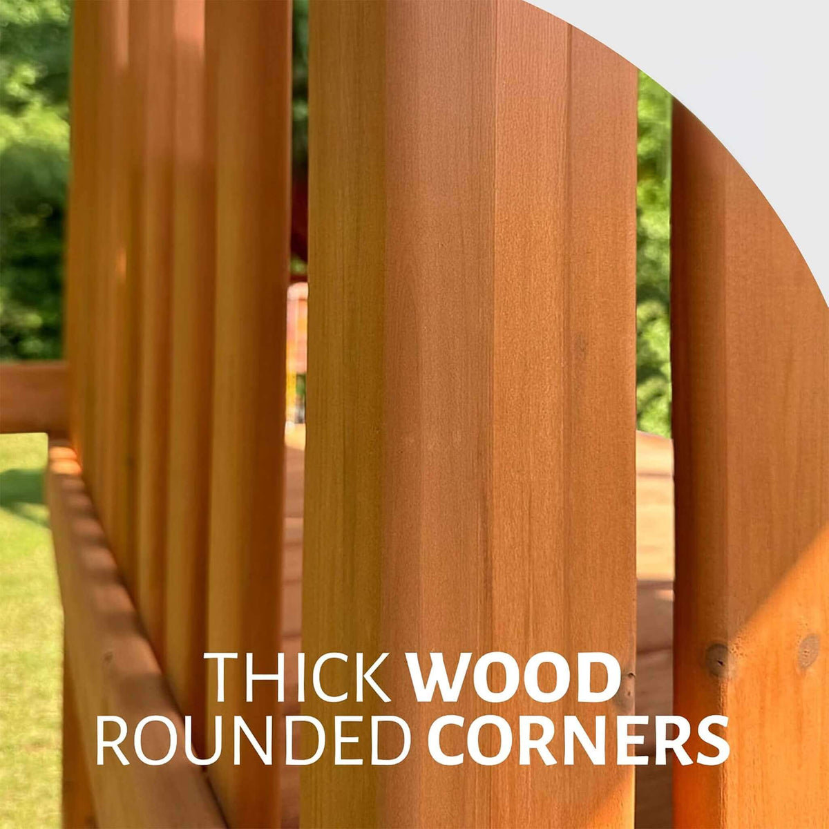 Cedar Swing Set with 3 Play Decks, 3 Slides & Monkey Bars