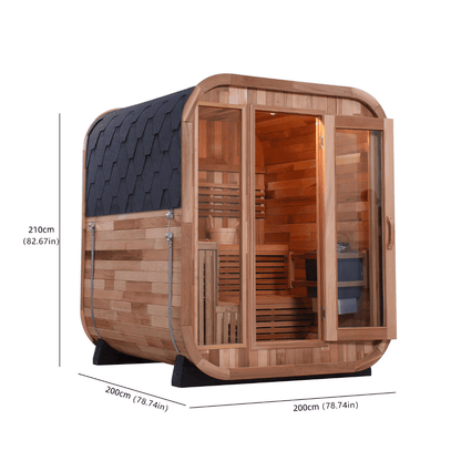 Handmade 4-Person Indoor Sauna With 9KW Furnace & Accessories – Cedar Wood