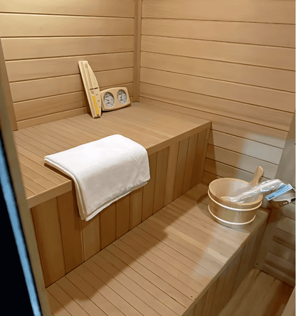 4-Person Hemlock Wood Indoor & Outdoor Steam Sauna With 9KW Furnace & Full Accessories – Black