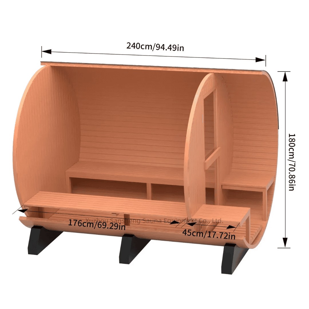 Handmade Red Cedar Electric Sauna With 9KW Furnace & Full Accessories – 7-Day Shipping