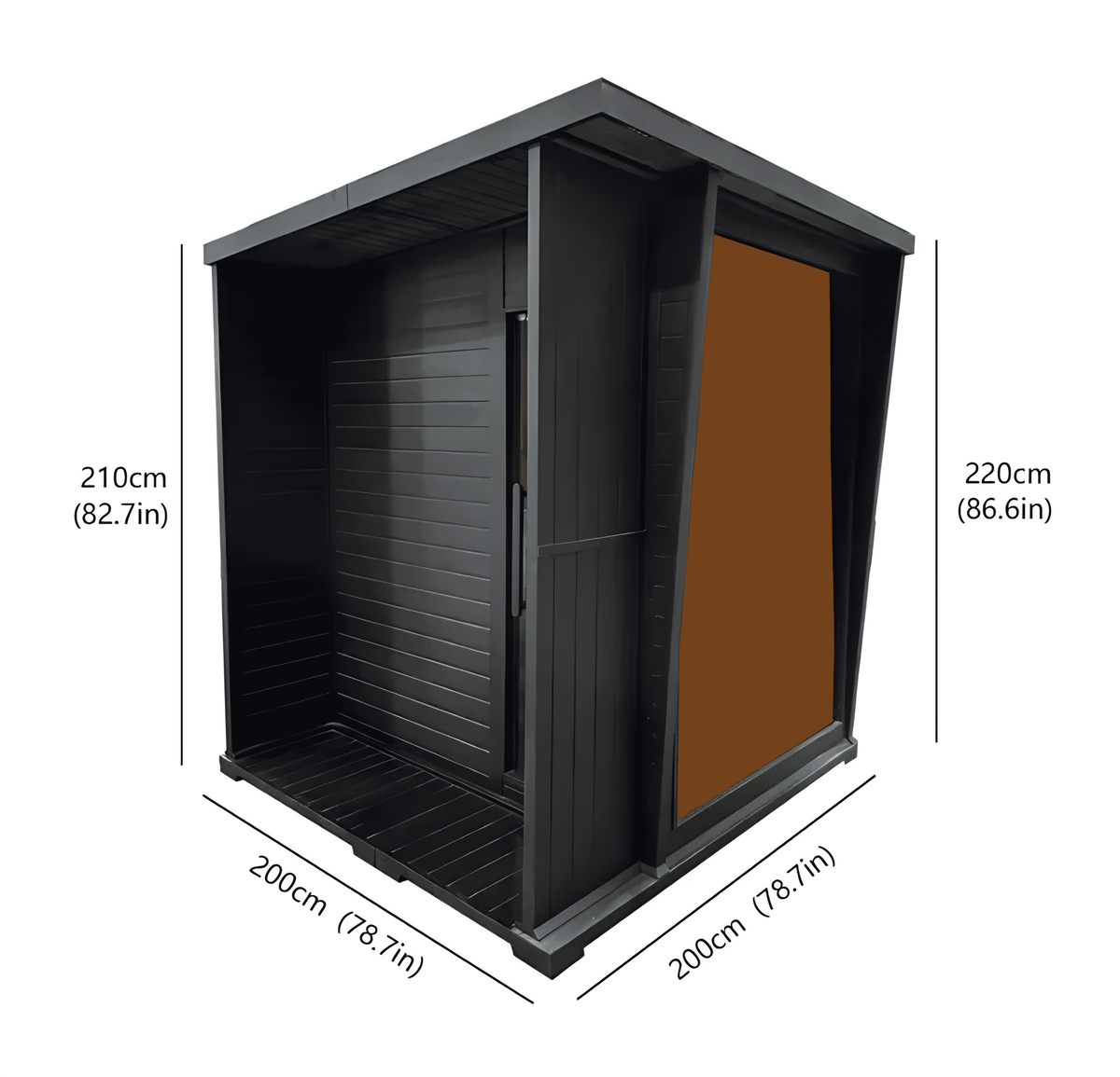 4-Person Hemlock Wood Indoor & Outdoor Steam Sauna With 9KW Furnace & Full Accessories – Black