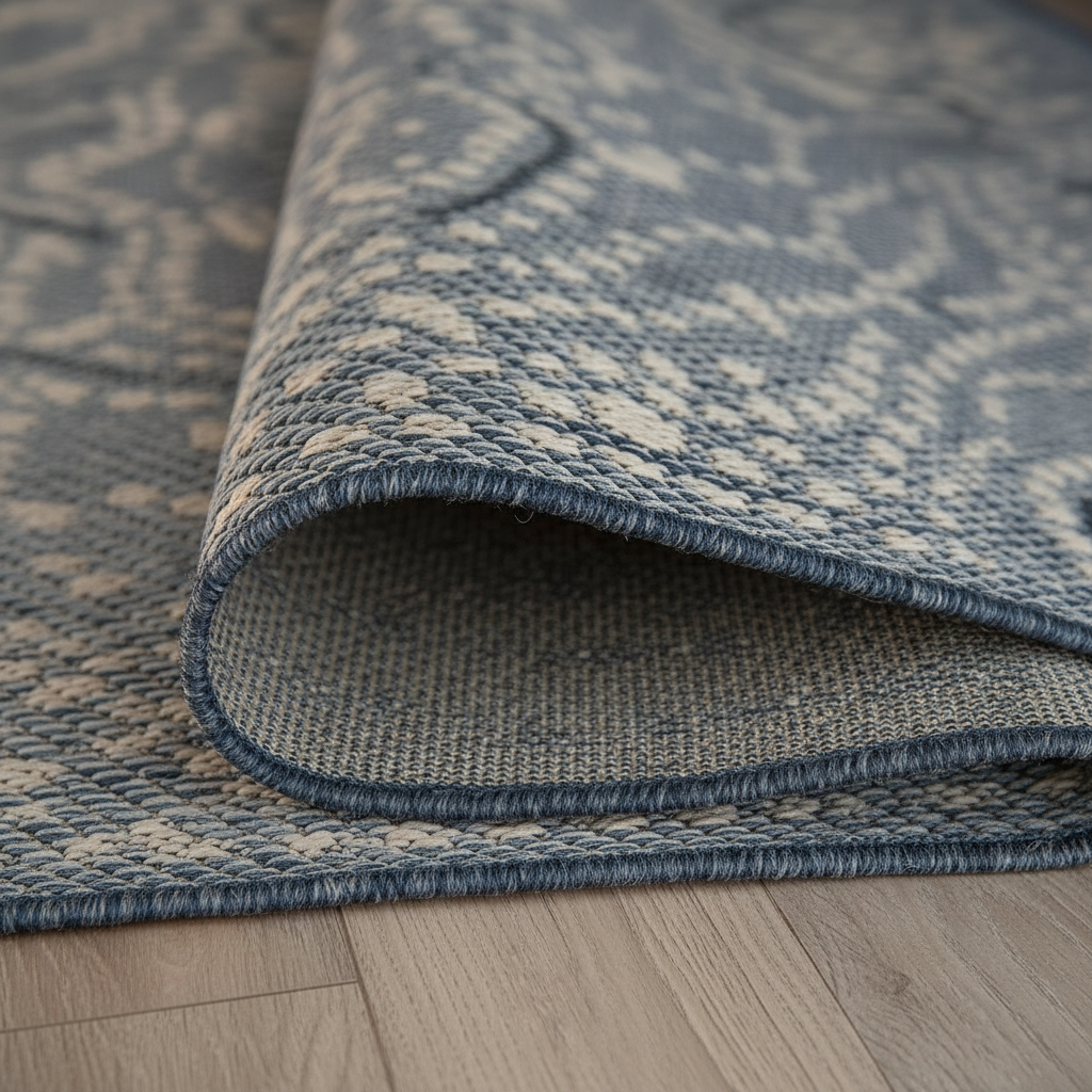 Blue Medallion Indoor/Outdoor Area Rug — Fade Resistant for Living Room, Dining Room and Office, 7'10" X 10'
